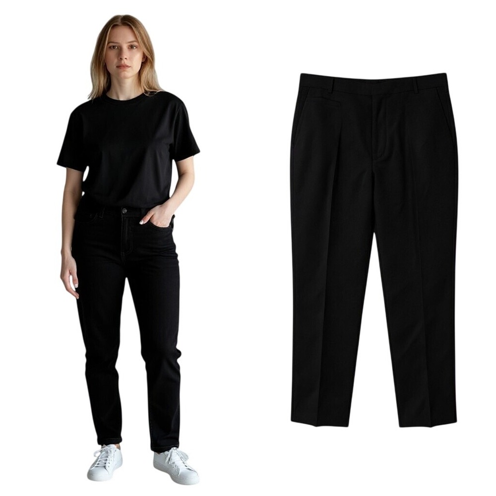 Talbots Women 16 Black Irish Linen Lined Straight Leg Dress Pants Trousers